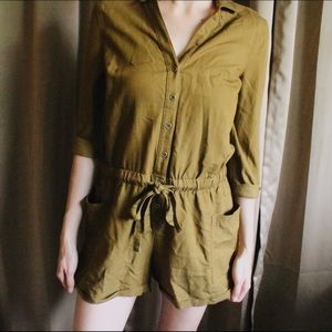 Army green romper