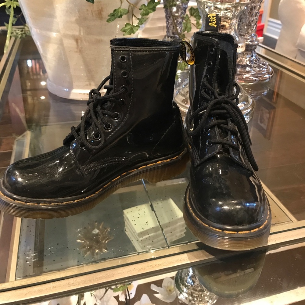 black patent doc martens