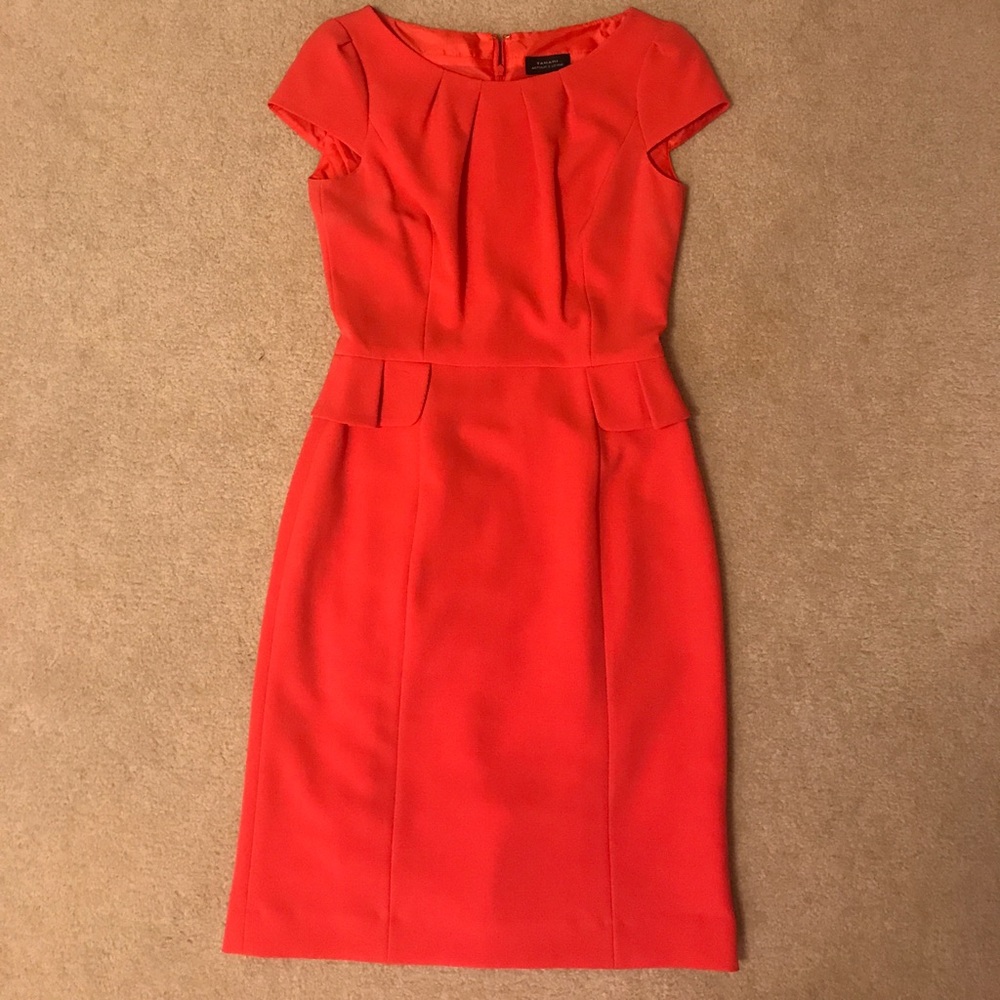 Coral Peplum Work Dress