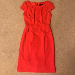Coral Peplum Work Dress