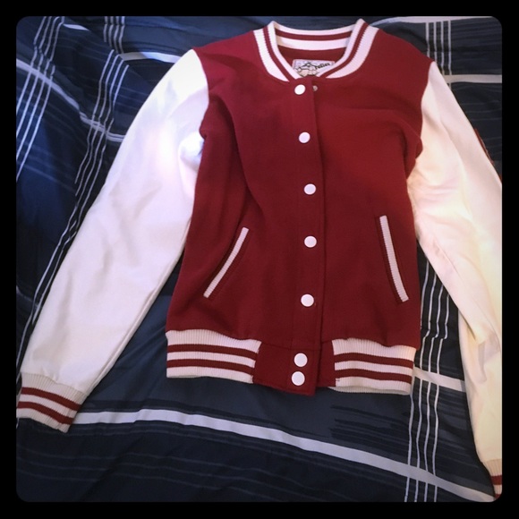 reflex Jackets & Blazers - Red and White Varsity Jacket
