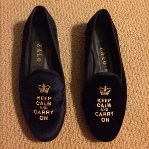Zalo navy velvet smoking loafer sz 6.5 md in Spain