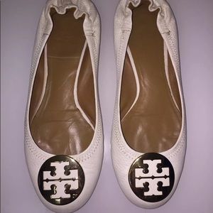 Tory Burch White Flats