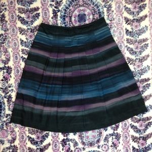 Ann Taylor LOFT Blue Purple Black Pleated Skirt