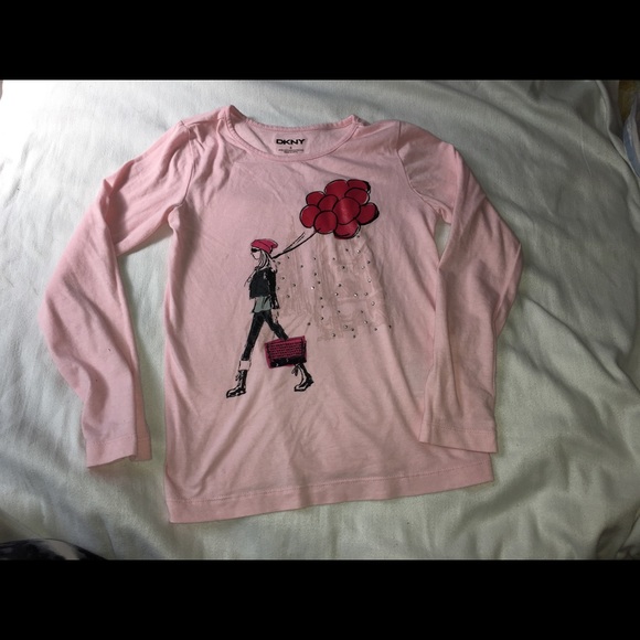 3/$25 DKNY Girls Long Sleeve Tshirt Super Cute - Picture 1 of 5