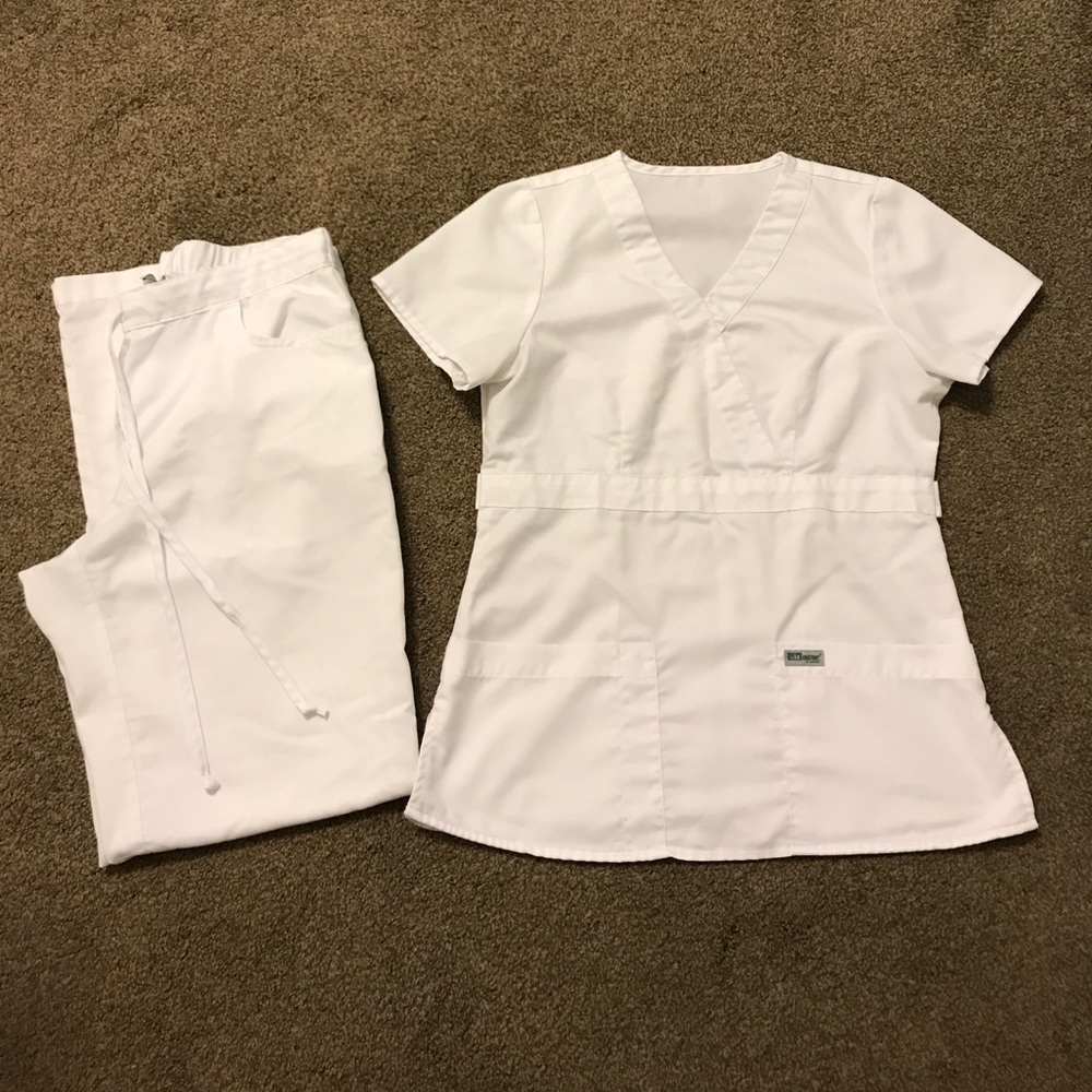 Grey's Anatomy Small White Scrub Set