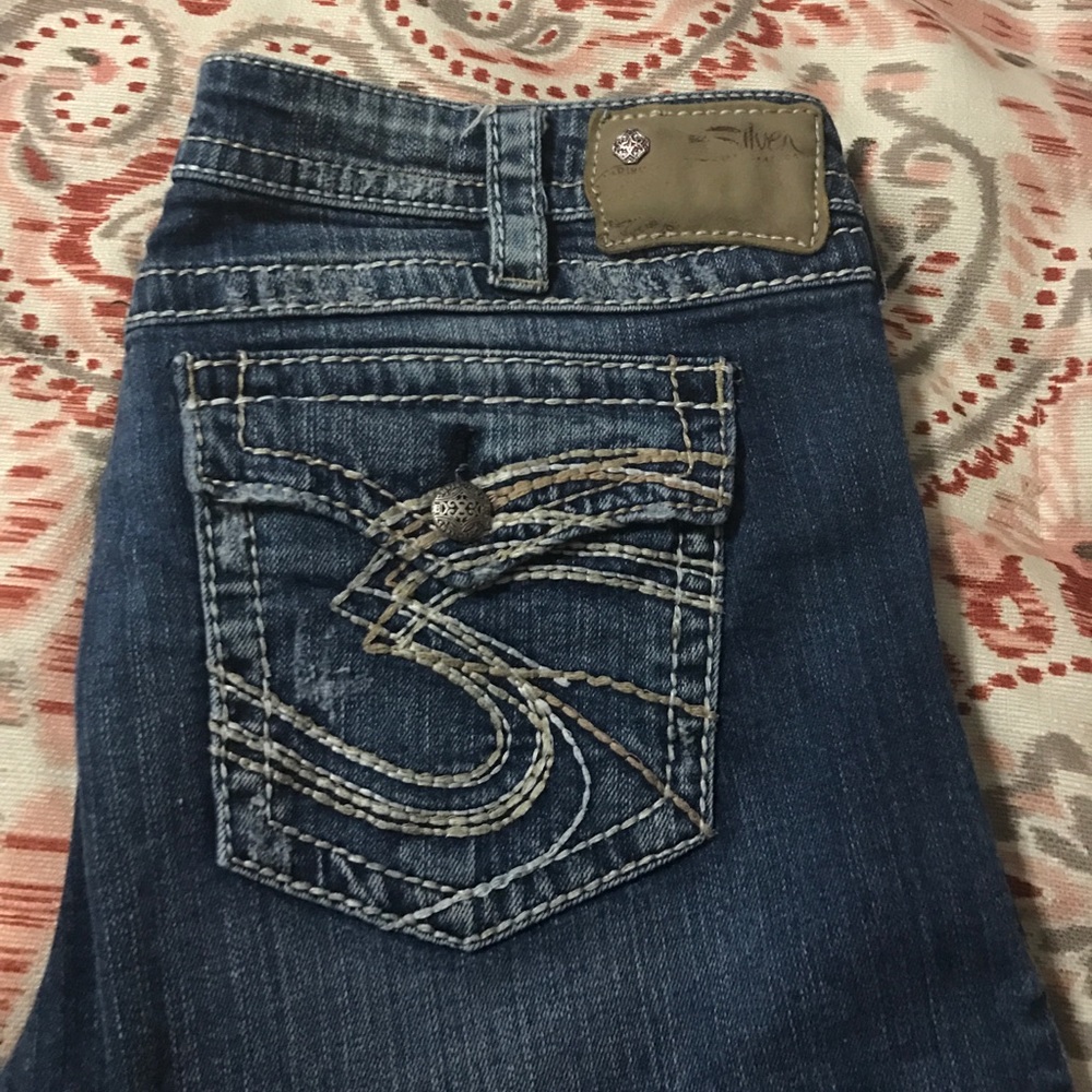 Silver Distressed Jeans