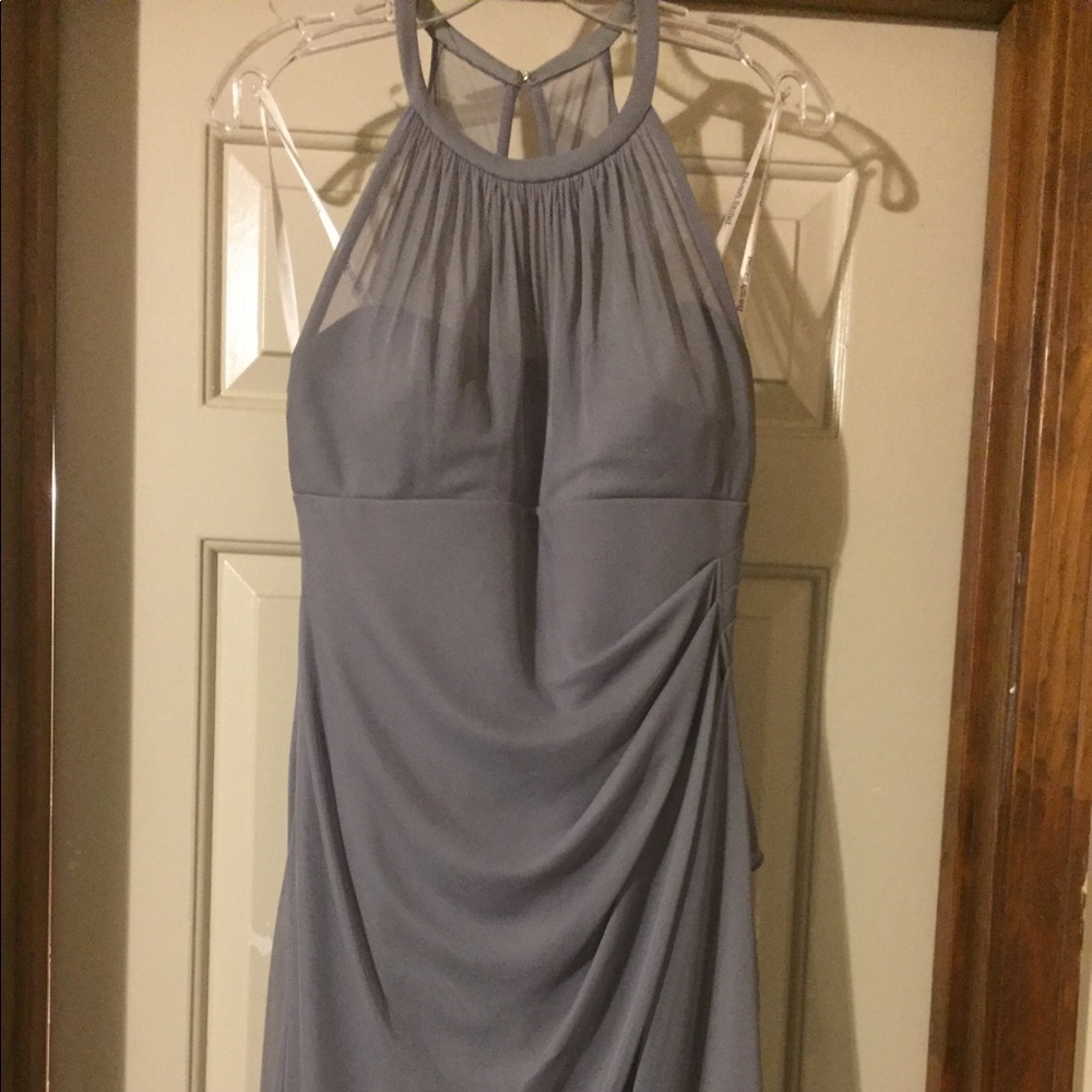 David’s Bridal Gray bridesmaid dress