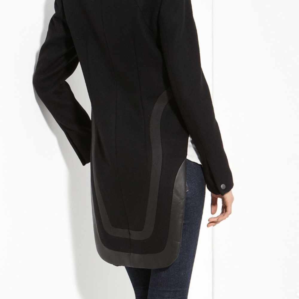 Rag and bone black wool band jacket with tails