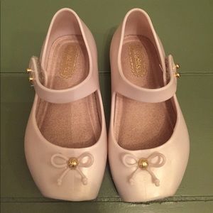 Mini Melissa Cream and Gold Ballet Flats