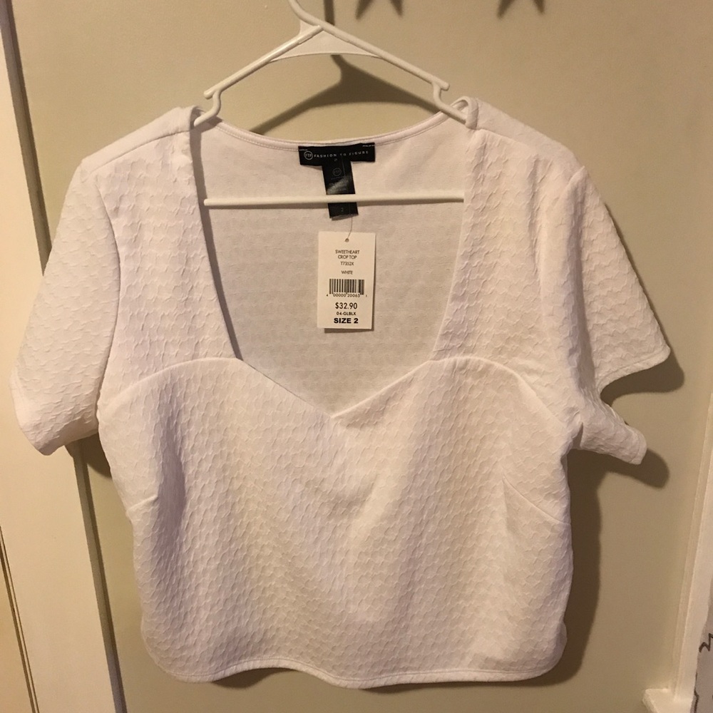 NWT F2F White Crop Top