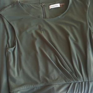 Olive green draped dress