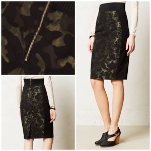 Anthro Maeve Camo Pencil Skirt