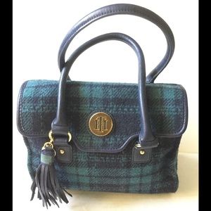 TOMMY HILFIGER - PLAID FLAP SATCHEL PURSE