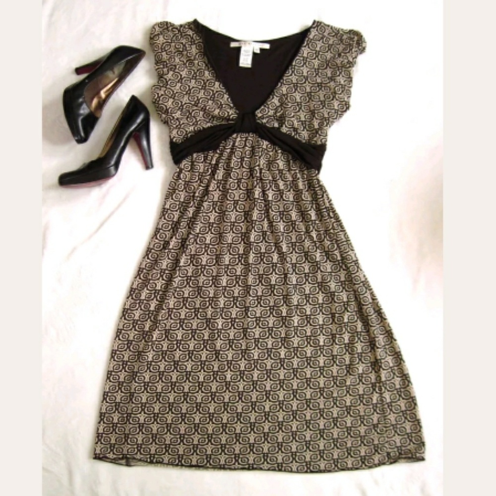 Max Studio Op Art Illusion Circle Print Dress