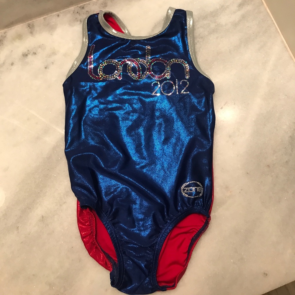 Zone Red and Blue Shimmering USA Leotard