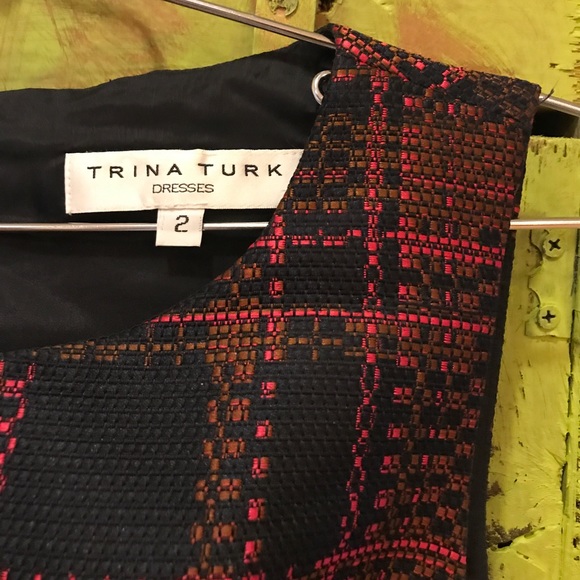 Trina Turk Dark Navy plaid sheath dress size 2 - Picture 2 of 4