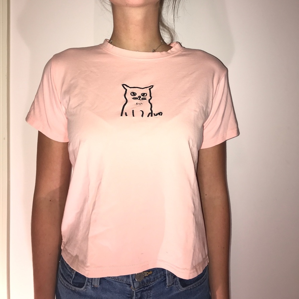 Pink cat t-shirt