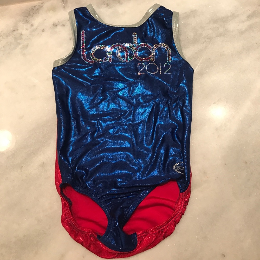 Zone Red and Blue Shimmering USA Leotard