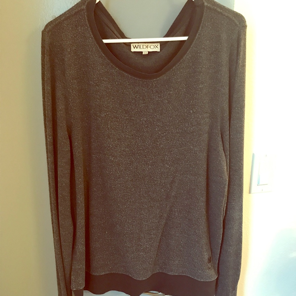 Grey/ navy blue wild fox sweater