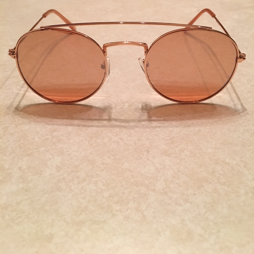 Rose gold pink lense retro sunglasses from LOFT