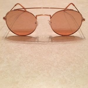 Rose gold pink lense retro sunglasses from LOFT