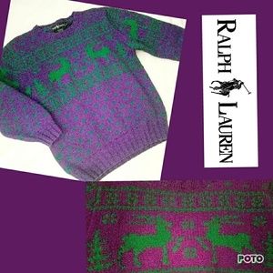 Vintage Ugly Christmas sweater Ralph Lauren Large