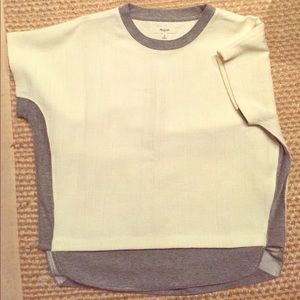 Madewell 1937 off white top with grey border