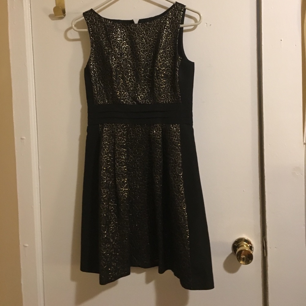 Gold glitter black dress