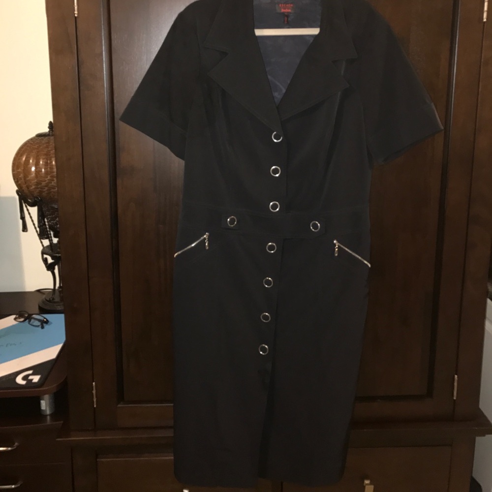 Escada Military navy dress