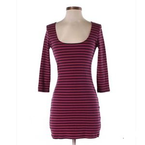 Betsey Johnson Striped Tail Feather Dress S