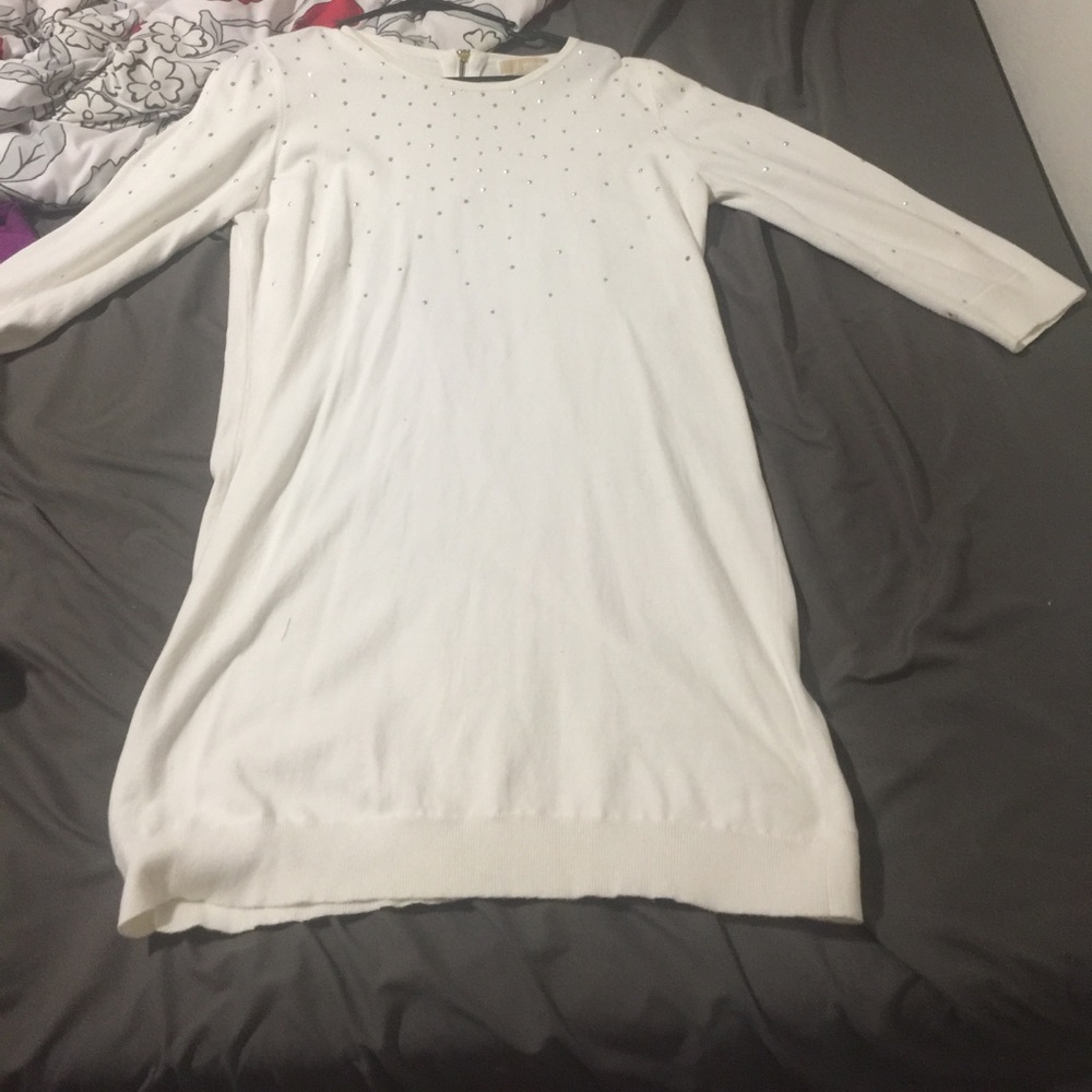 Michael KORS Cream Sweater Dress w/ Gold Studs- XL