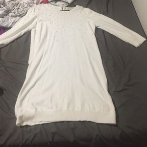 Michael KORS Cream Sweater Dress w/ Gold Studs- XL