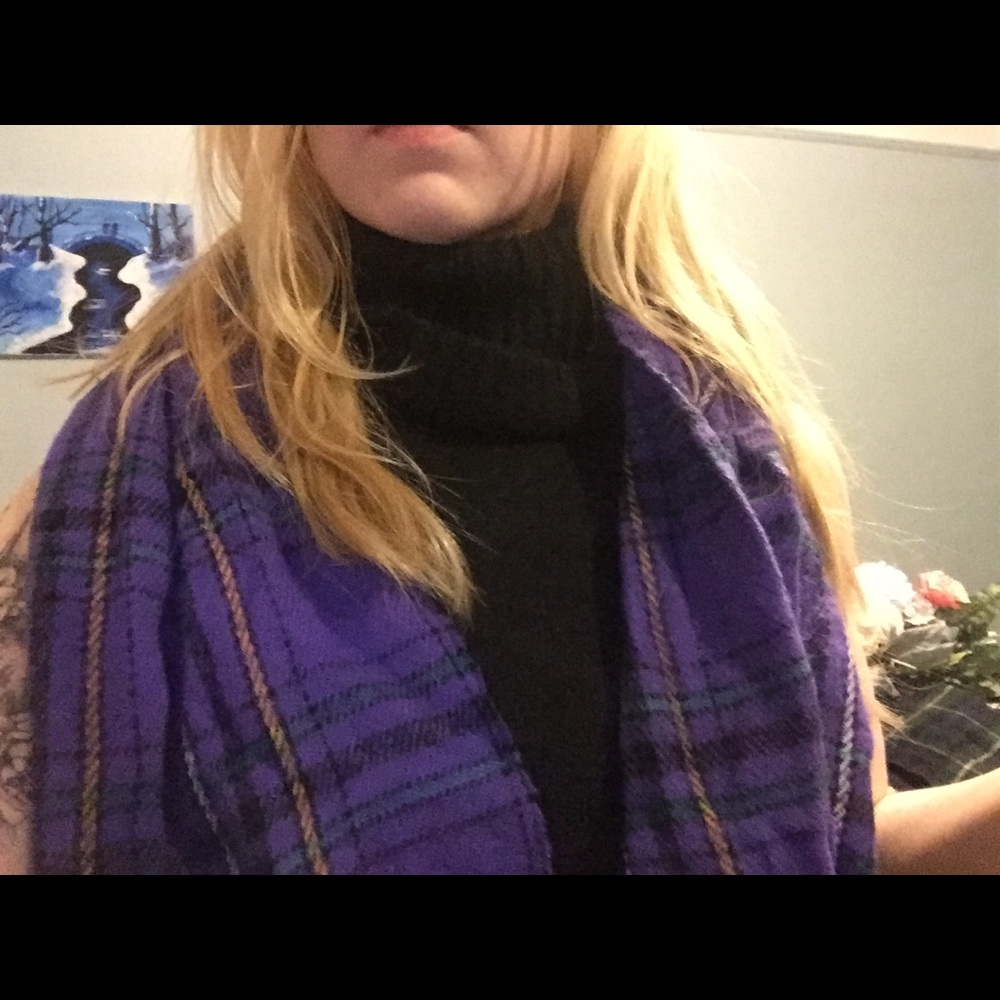Purple Plaid Winter Scarf