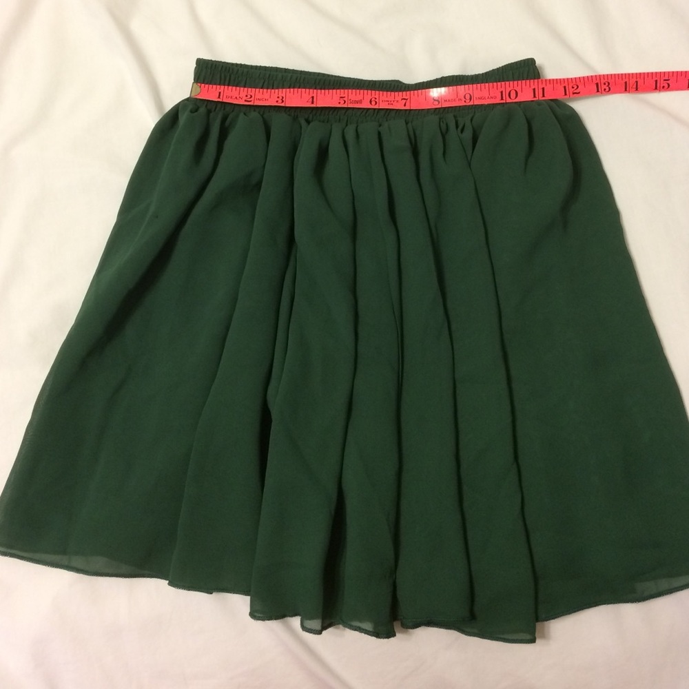 Flowy Dark Green Skater Skirt