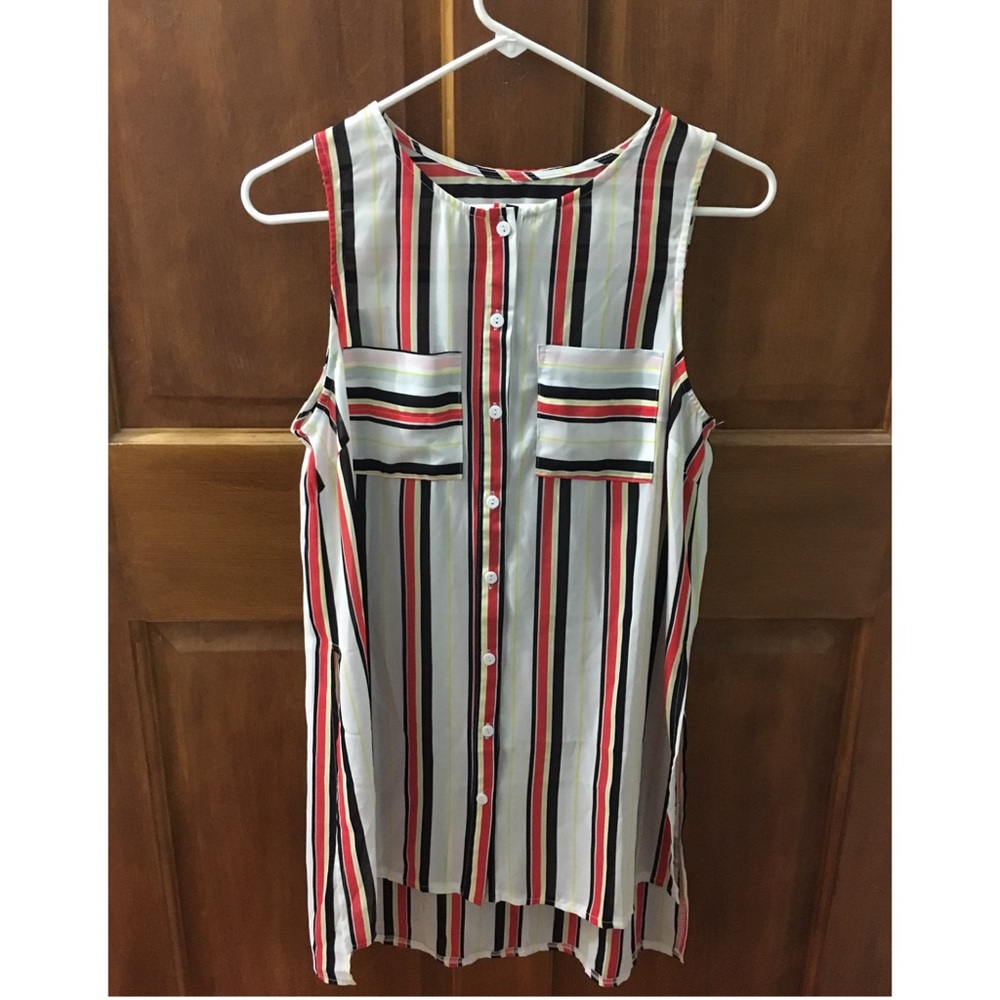 Sleeveless Short Shirt-Dress