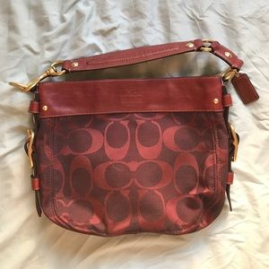 Authentic burgundy Coach shoulder bag