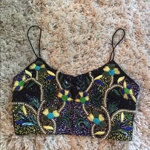 NWT Topshop Embellished Crop Top