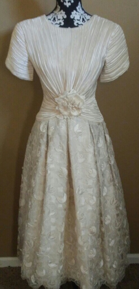 George F Couture vintage wedding dress handmade