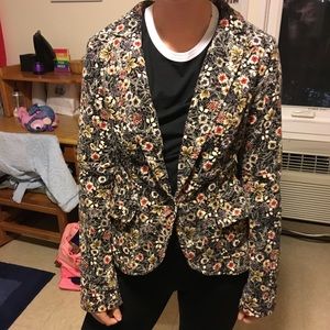 Lined floral blazer