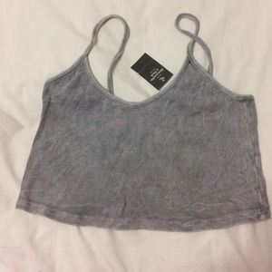Ribbed Faded Grey Crop (A&F)
