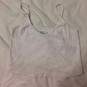 A&F White Ribbed Crop Top