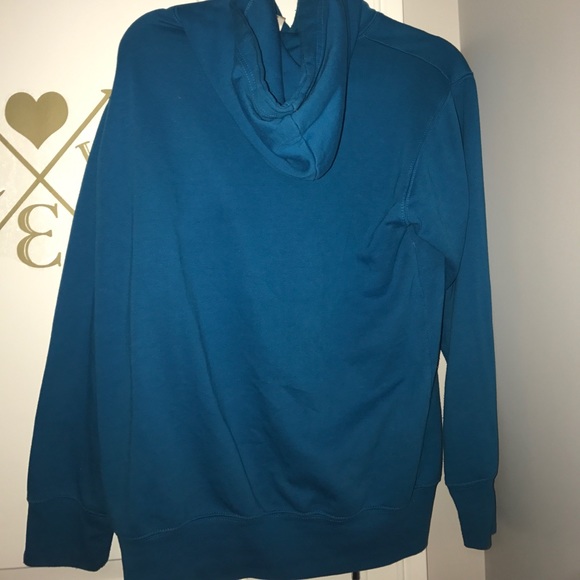 Blue color splattered medium hoodie - Picture 3 of 7