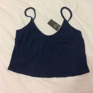 Faded Navy A&F Ribbed Crop Top