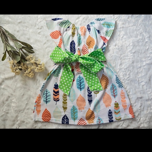 Other - Cotton dress with bow girls 1T 2T 3T 4T 5T