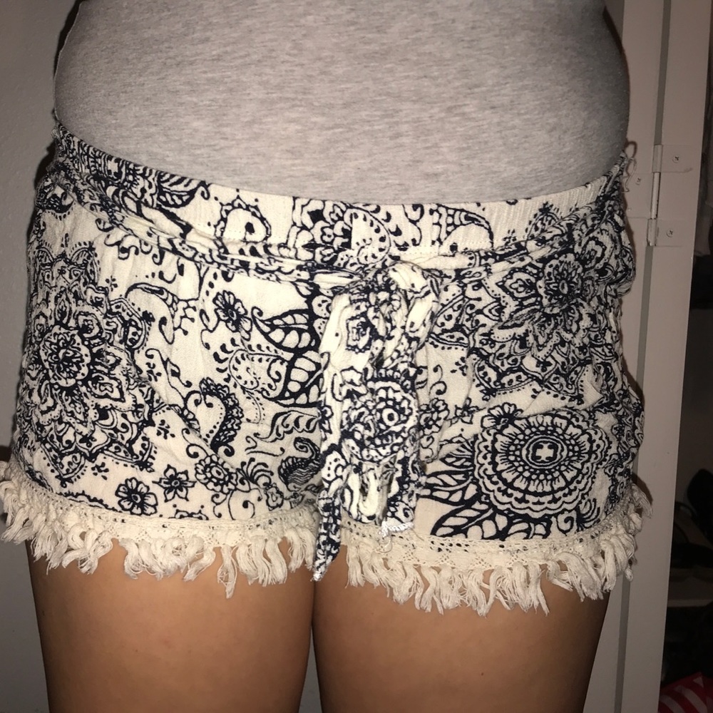 Printed fabric shorts
