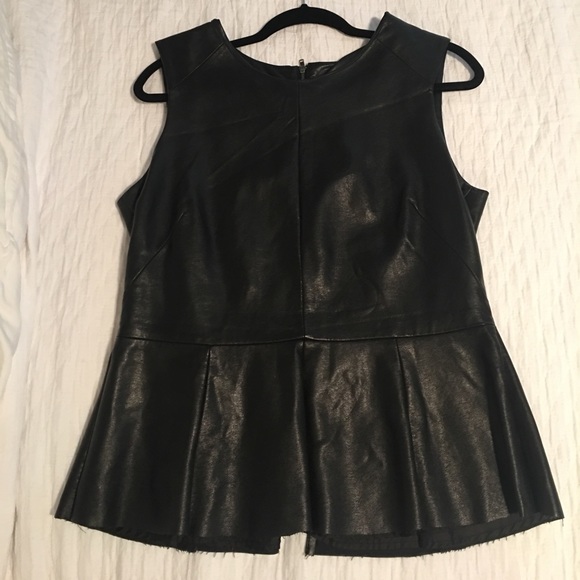 Urban Outfitters Tops - Urban Outfitters Vegan Leather Peplum Top