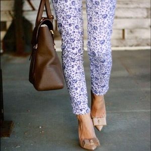 J. Crew Floral ToothPick Stretch Denim