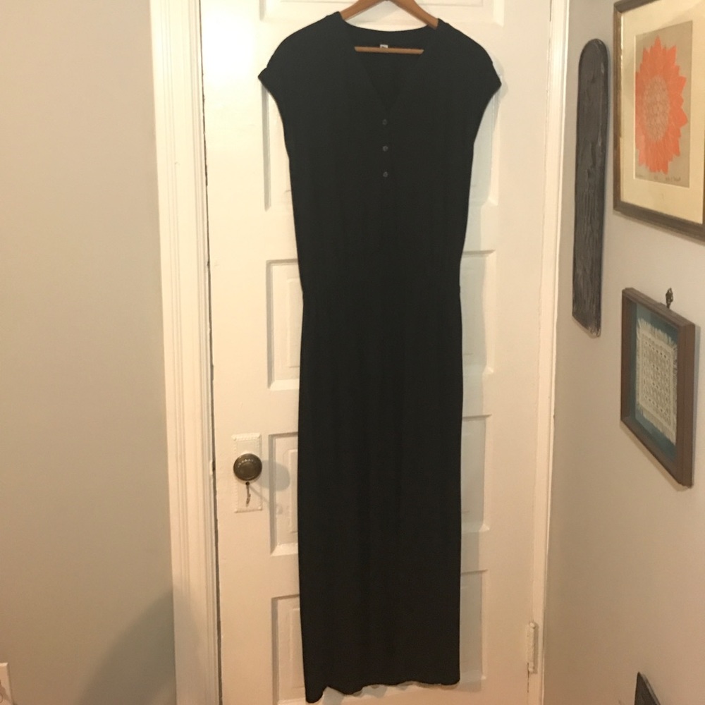 Black Cotton Maxi Dress