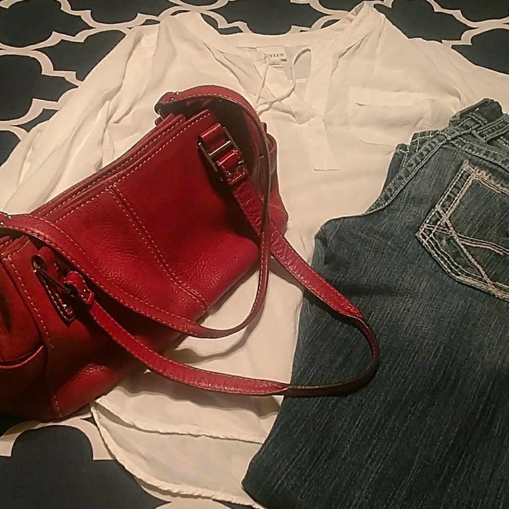 Red Fossil Purse